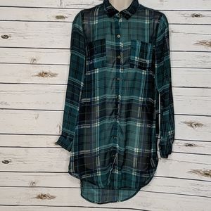 Charlotte Russe Sheer Long Flannel extra small